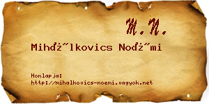 Mihálkovics Noémi névjegykártya